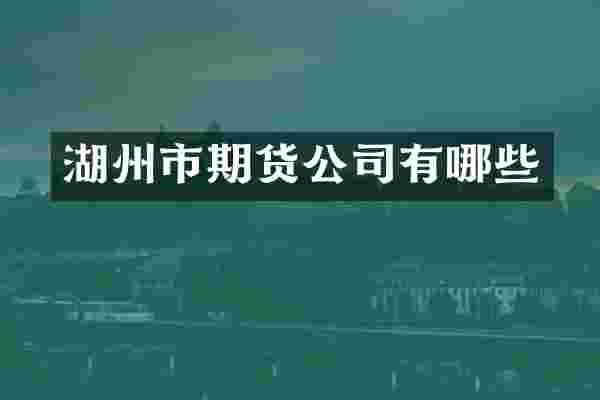 湖州市期货公司有哪些