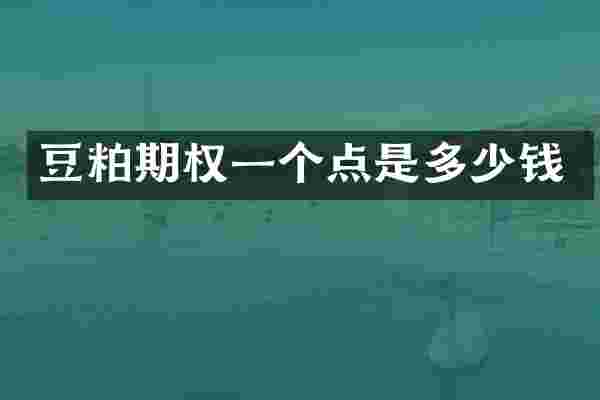 豆粕期权一个点是多少钱