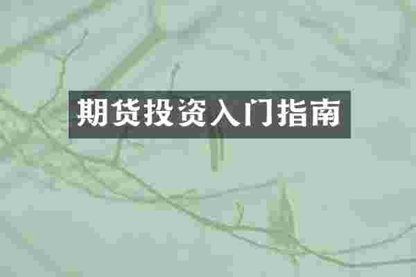 期货投资入门指南