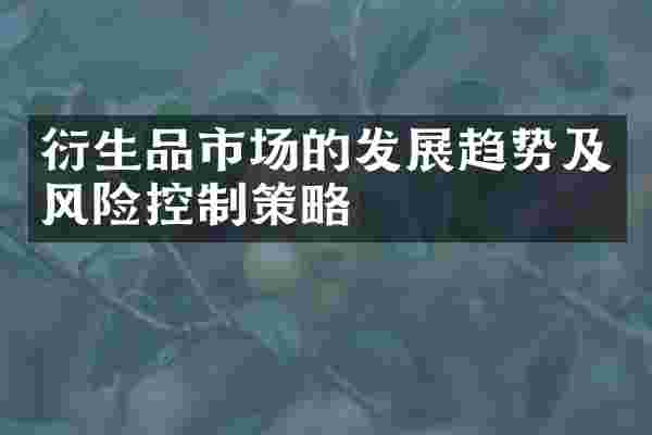 衍生品市场的发展趋势及风险控制策略
