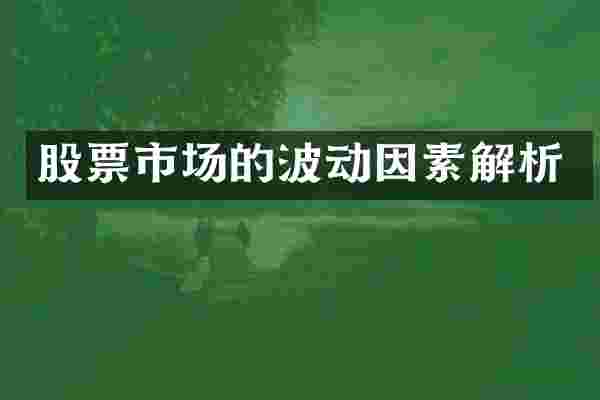 股票市场的波动因素解析