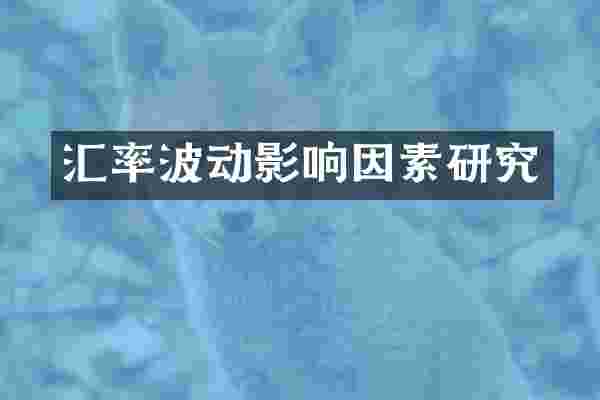 汇率波动影响因素研究