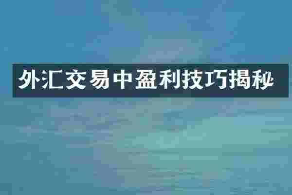 外汇交易中盈利技巧揭秘