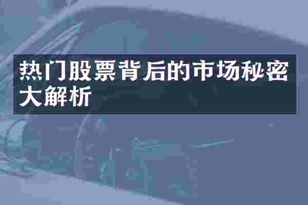 热门股票背后的市场秘密大解析