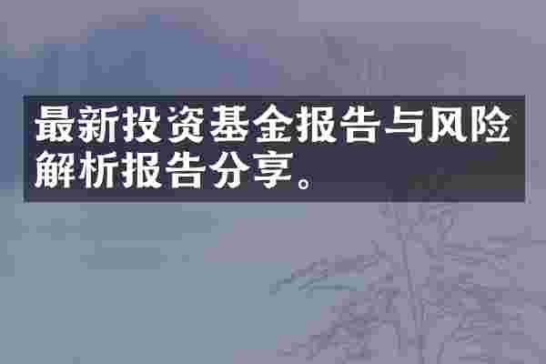 最新投资基金报告与风险解析报告分享。