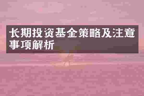 长期投资基金策略及注意事项解析