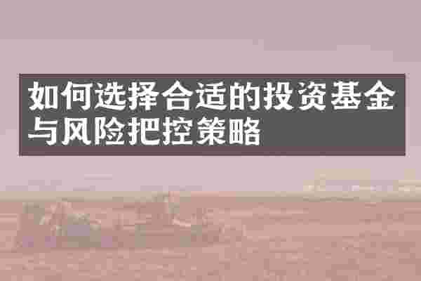 如何选择合适的投资基金与风险把控策略
