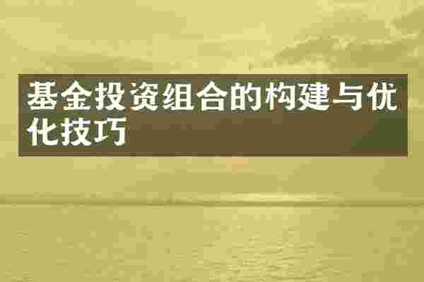基金投资组合的构建与优化技巧