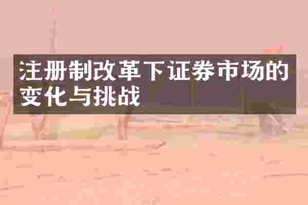 注册制改革下证券市场的变化与挑战