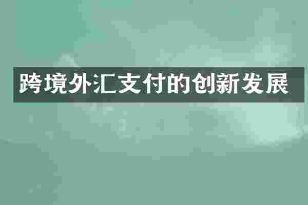 跨境外汇支付的创新发展
