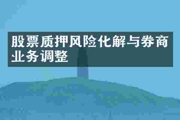 股票质押风险化解与券商业务调整