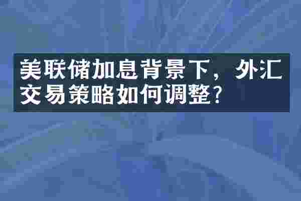 美联储加息背景下，外汇交易策略如何调整？