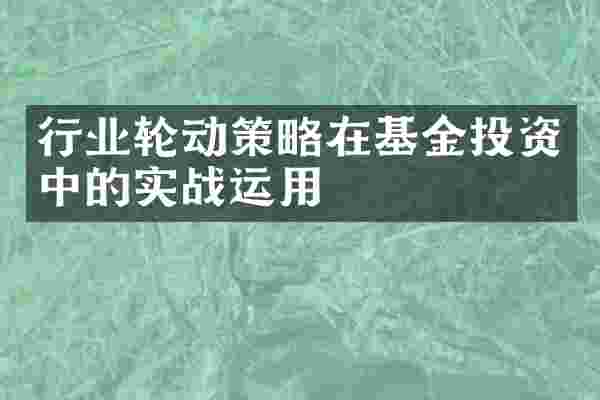 行业轮动策略在基金投资中的实战运用