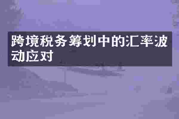 跨境税务筹划中的汇率波动应对