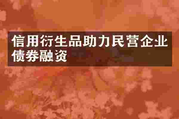 信用衍生品助力民营企业债券融资