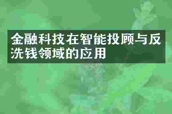 金融科技在智能投顾与反洗钱领域的应用