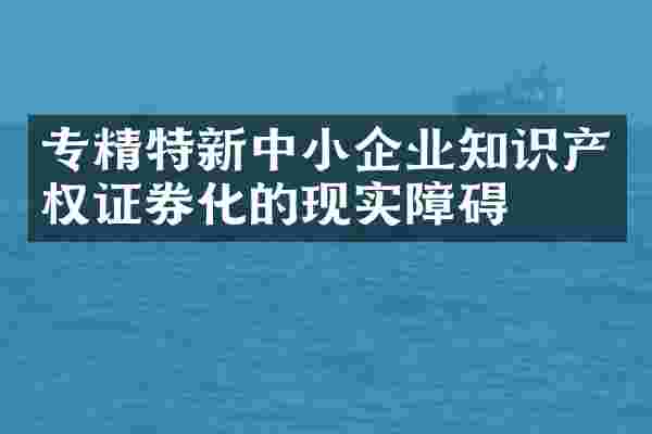 专精特新中小企业知识产权证券化的现实障碍