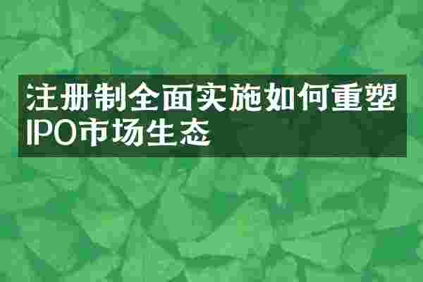 注册制全面实施如何重塑IPO市场生态