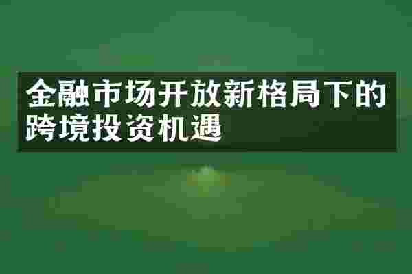 金融市场开放新格局下的跨境投资机遇