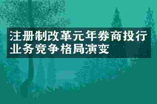 注册制改革元年券商投行业务竞争格局演变