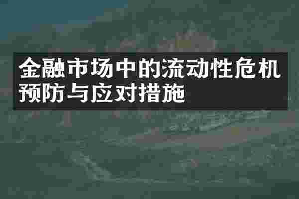 金融市场中的流动性危机预防与应对措施