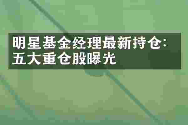 明星基金经理最新持仓：五大重仓股曝光